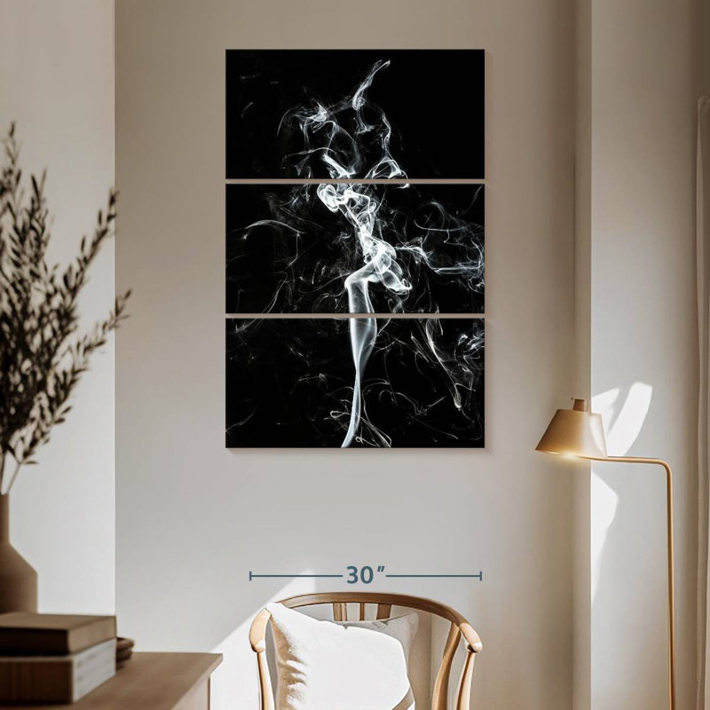 Senne Abstract White Smoke - The Dancer, 65" H x 42" W