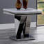 Table de bout moderne 1Pc avec motif, faux marbre 18 mm sur le dessus, piédestal en acier inoxydable de style V et base rectangulaire en forme de biseau