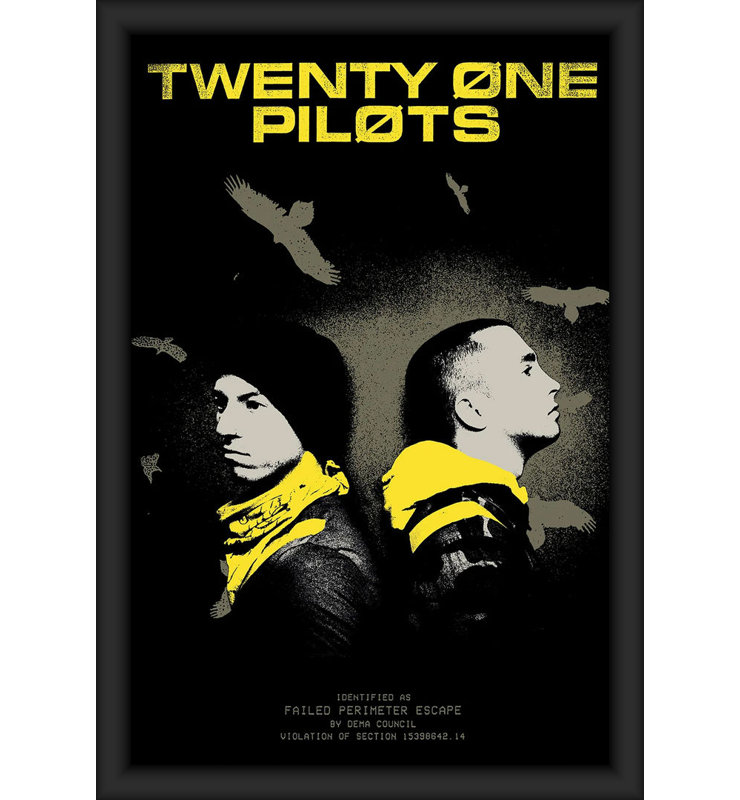 21 Pilots - Trench Vultures, affiche d'art encadrée - 24 x 36 pouces - Cadre en bois d'ingénierie avec plexiglas