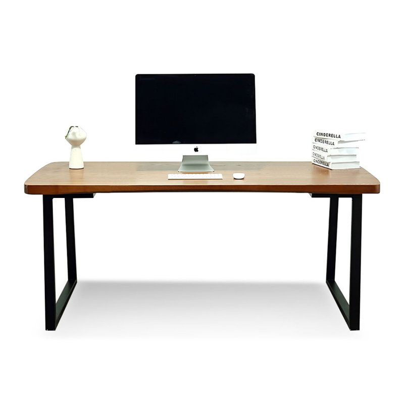 Bureau d'écriture rectangulaire en bois massif noyer, H 29,53 po x l 78,74 po x P 35,43 po
