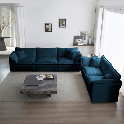 Ensemble de 2 canapés en chenille