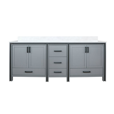 Ziva 84 in W x 22 in D Double Bath Vanity and Cultured Marble Top