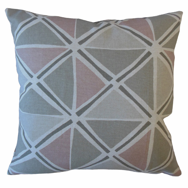 Coussin en coton Indiya, Rose, 18 po x 18 po