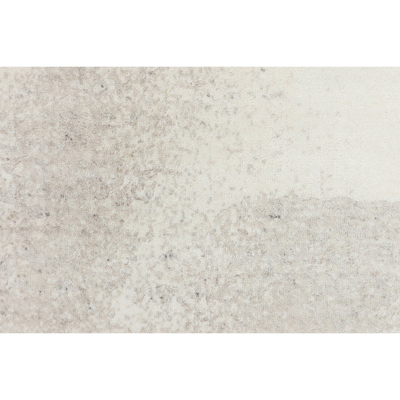 Hand Knotted Abstract Area Rug in White/Beige, Rectangle 6' x 9'