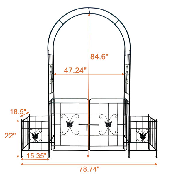 Red Barrel Studio 7.15Ft Garden Trellis With Gate, Support For Climbing ...