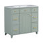 Meuble-lavabo vert de 36 pouces avec lavabo en céramique, structure en bois massif, portes à fermeture en douceur et beaucoup de rangement pour les salles de bain modernes-784140543-784140540
