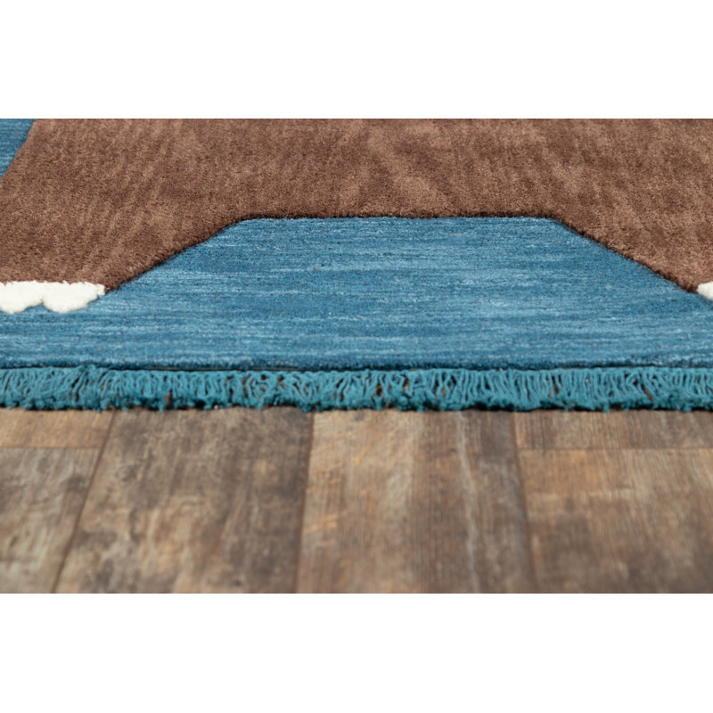 Tapis bleu marine Castille pour enfants, Rectangulaire 4 pi x 6 pi