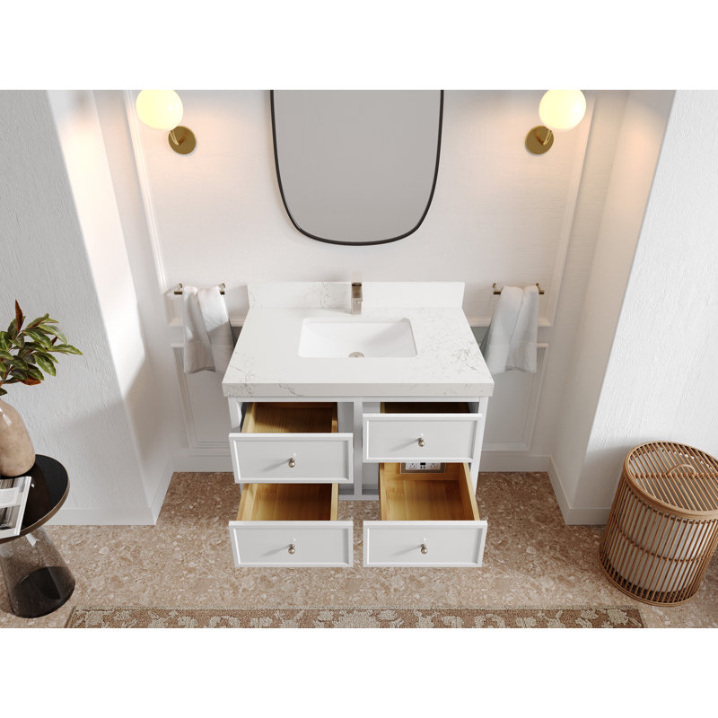 Roswell flottant 36 po X P 22 po D Meuble-lavabo simple avec 2 po Quartz, Empira
