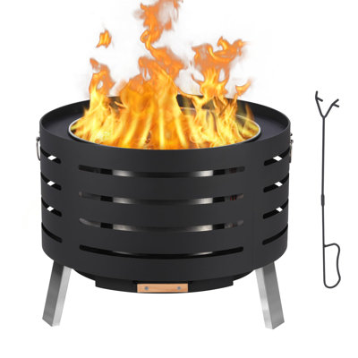 30 Inch Smokeless Outdoor Fire Pit Low Smoke Steel Fire Pit Durable Steel Construction Backyard & Patio Heating Solution for Outdoor Gatherings