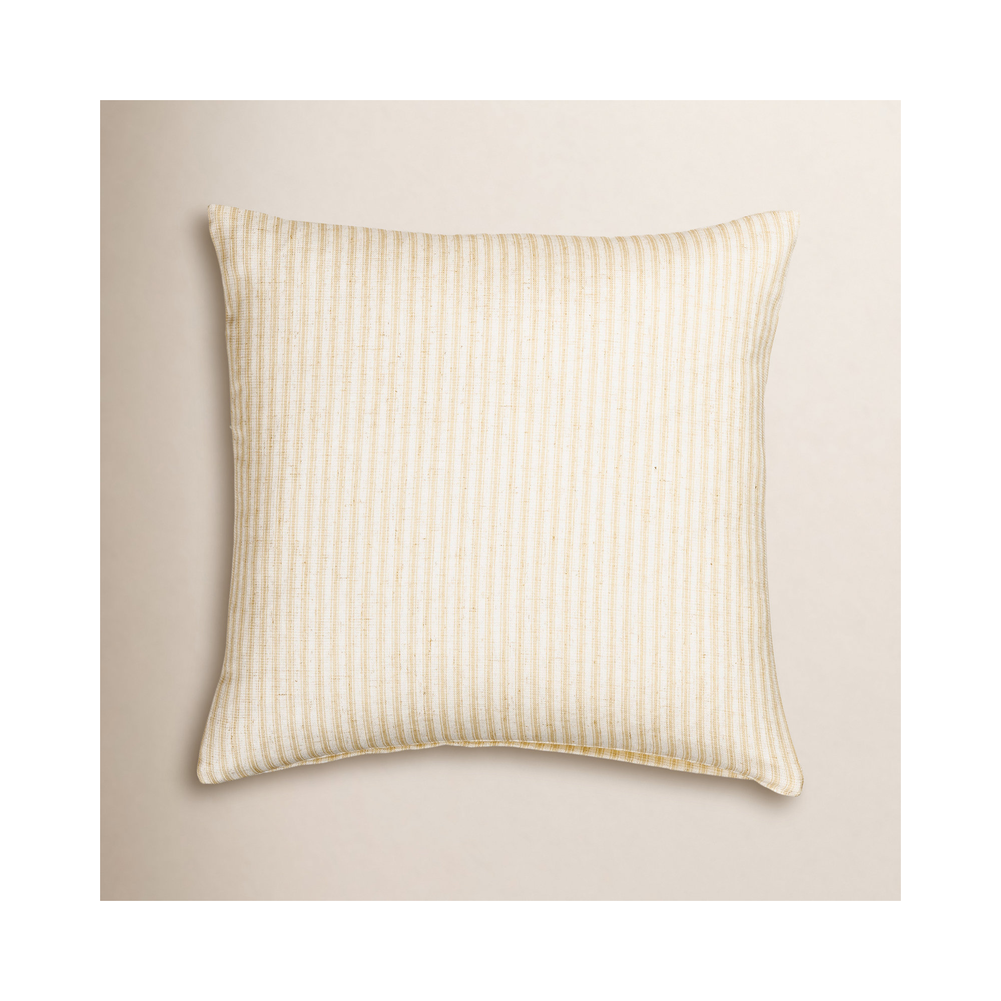 Classic Stripe Butter Accent Throw Pillow, Feather, Square 20"