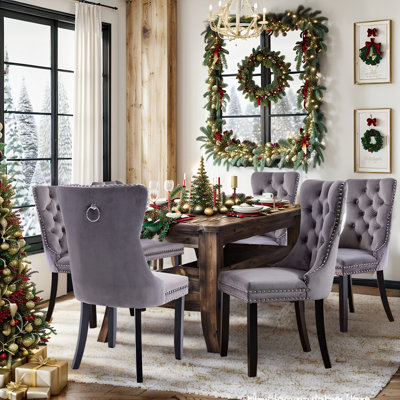 Moneque 18'' H Tufted Velvet Upholstered Parsons Chair