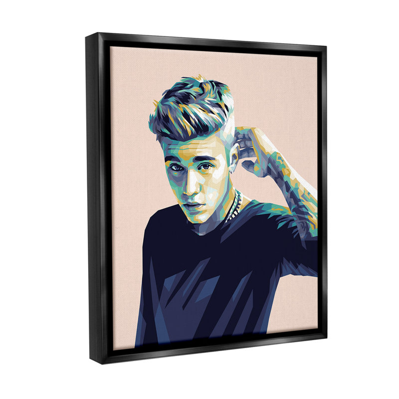 «Justin with Subtle Hues» sur toile, Cadre flottant noir de jais, H 21 po x l 17 po