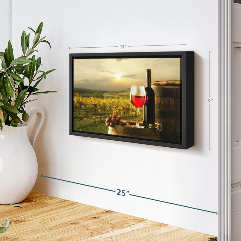 «Sonoma Vineyard Red Wine Wall Art», H 9 po x l 13 po