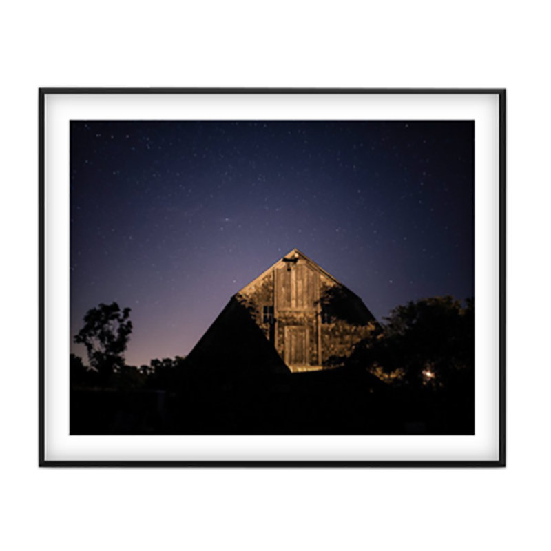 Grange Print by Francis Augustine, Black Framed Paper, White, 32" H x 48" W x 0.8" D