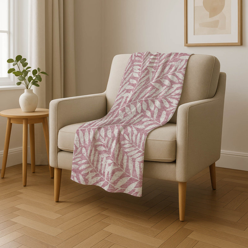 Jeté floral Sherpa ASB899 Addison, Rosé, Motif floral