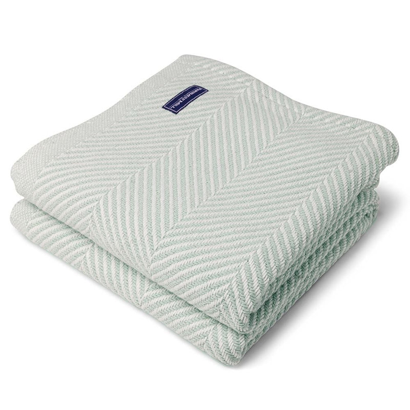 Monhegan Cotton Throw Without Fringe, Light Green