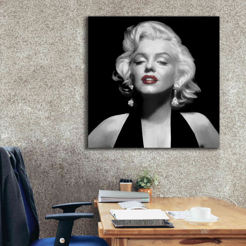 'Halter Top Marilyn Red Lips' by Chris Consani, Giclee Canvas Wall Art, 37" H x 37" W x 1.5" D