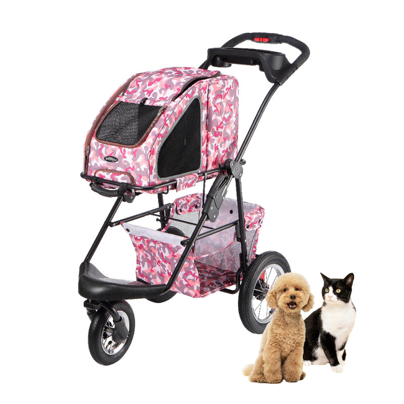 Système de voyage complet 5-en-1 avec transporteur et transporteur PET, Rose