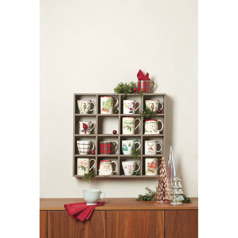 Holiday Red Tartan Mugs, Set Of 4