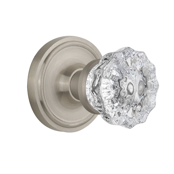 Classic Rosette with Crystal Door Knob