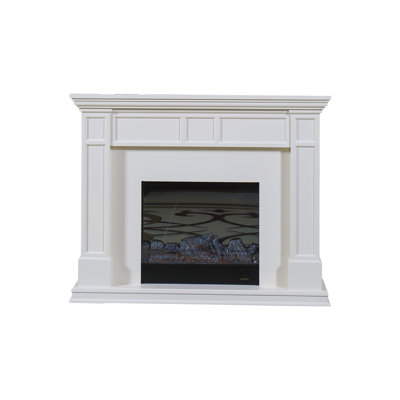 White Manufactured Wood Electric Fireplace
