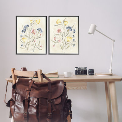 Soft Cottage Posies 2 Piece Giclee Art Set, design by June Erica Vess