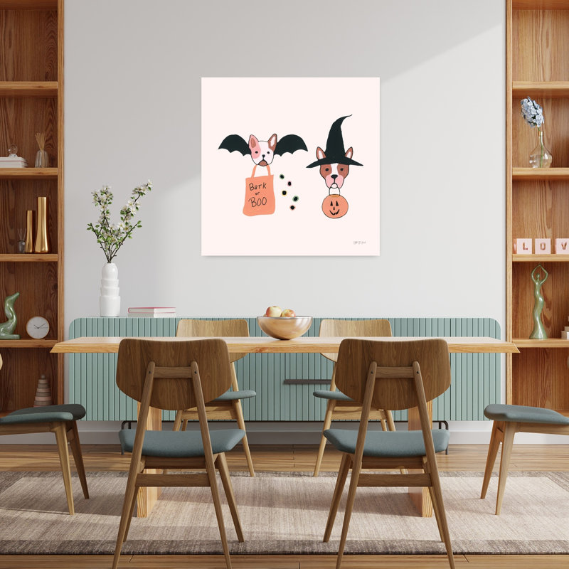 Art contemporain noir avec des animaux, H 36 po x l 36 po