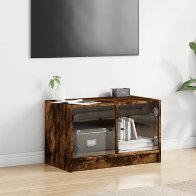 Meuble télé avec portes en verre vidaXL