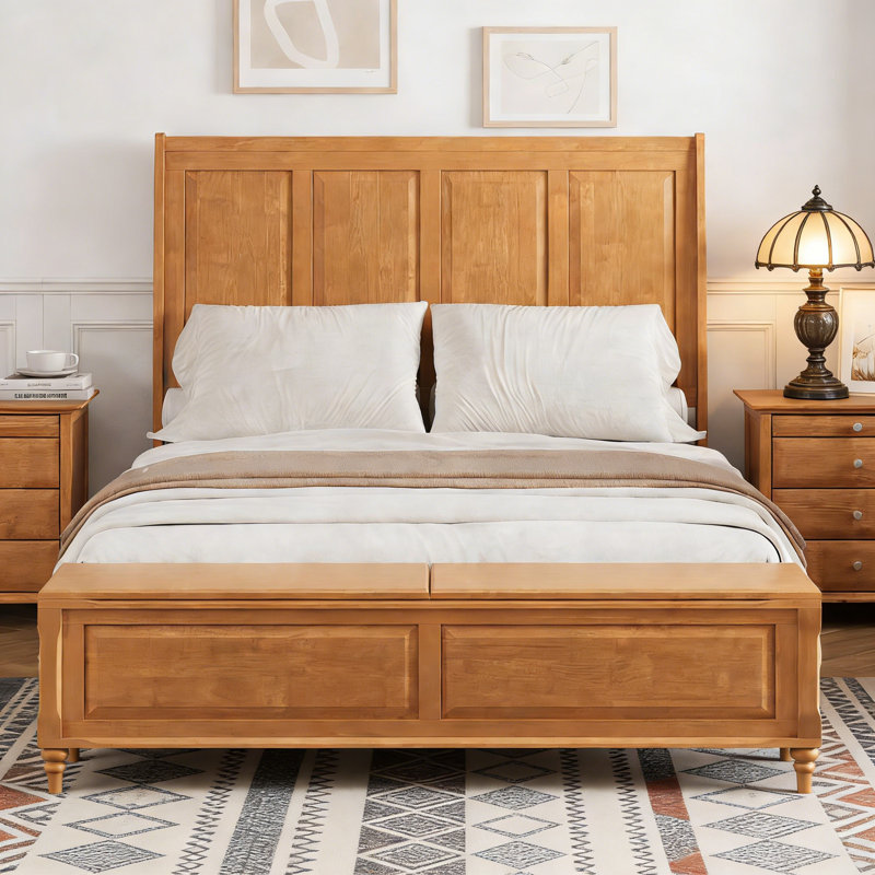 Lit-bateau avec commode Soild, Grand lit, Naturel