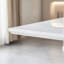 Table de salle à manger rectangulaire de 69,30 pouces, moderne simple, plateau en marbre, plateau en panneau de fibres à densité moyenne, surface de miroir en acier inoxydable de couleur argent, pouvant accueillir 4 à 6 personnes, motif en marbre blanc, miroir argenté.