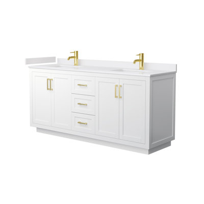 Miranda 72" Freestanding Double Bathroom Vanity with Cultured Marble Top