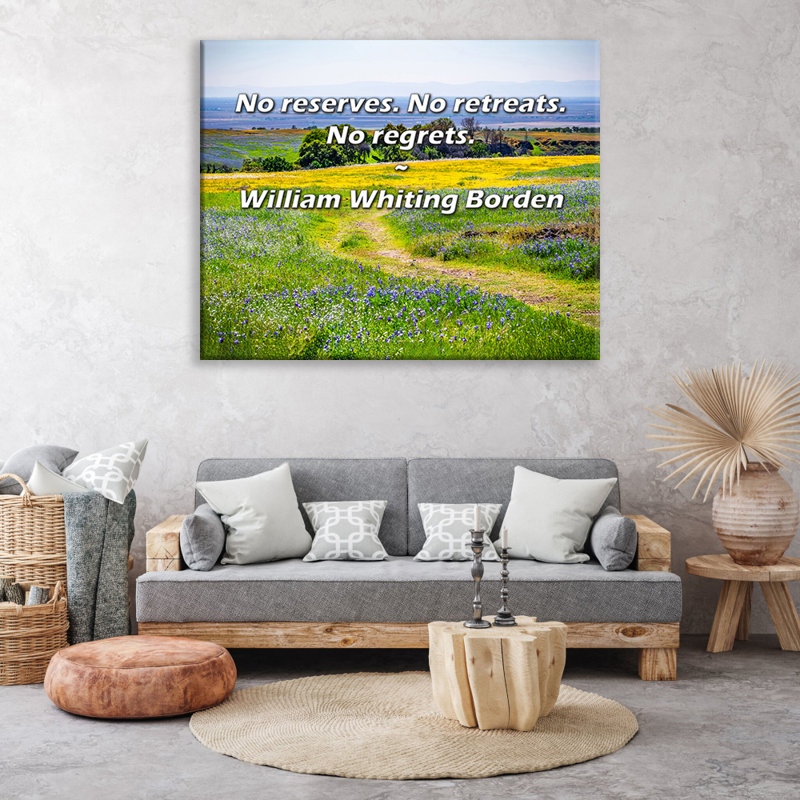 Citation artistique «Pas de réserve. Pas de retraite. Pas de regrets». Toile tendue par William Whiting Borden
