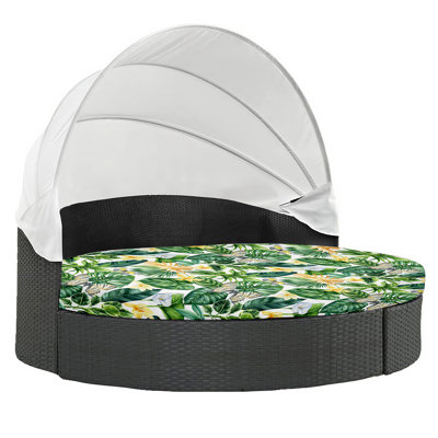 66-Inch Round Daybed Mattress Cover, Outdoor Patio Furniture Cushion Protector Slipcover by Ebern Designs
