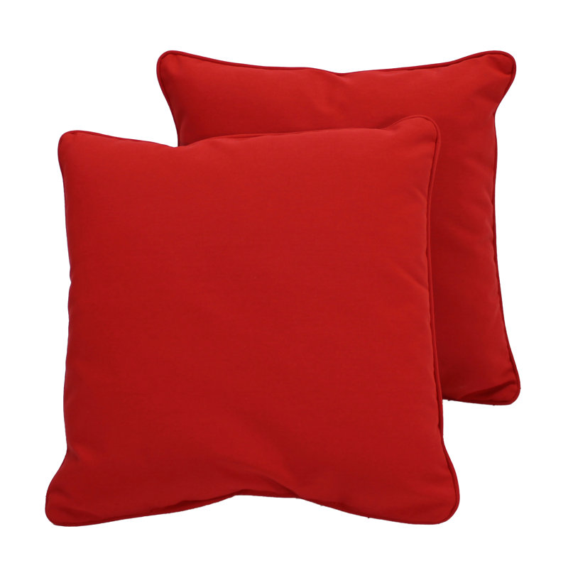 Housse et insert de coussin décoratif carré intérieur / extérieur Element, Rouge, 24 po x 24 po