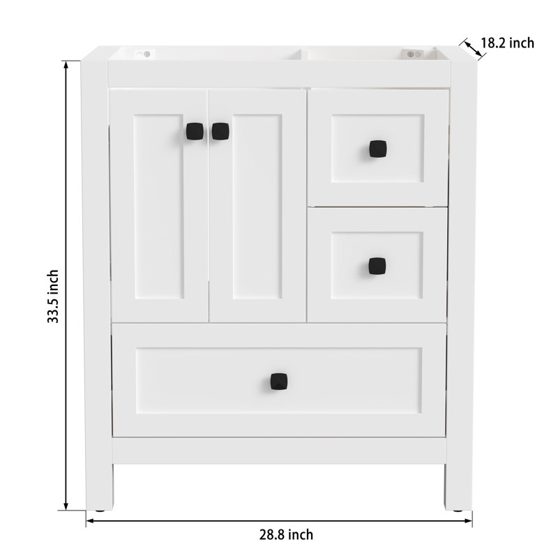 Meuble-lavabo moderne 30 po sans comptoir, meuble-lavabo simple