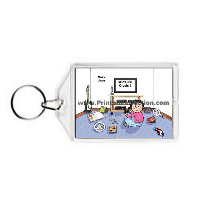 Jeu vidéo personnalisé - Porte-clés en acrylique pour femme, Oui