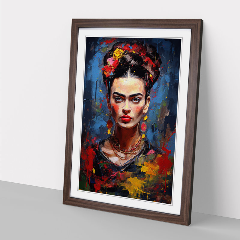 Single Picture Frame Print on Wood, 64cm H x 46cm W, Walnut Framed