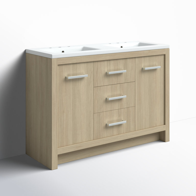 Kuebler 48'' Double Bathroom Vanity with Ceramic Top