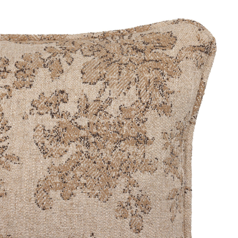 April Pillow Cover & Insert, Fallingbrook Natural Damask, Rectangle 14"H x 20"W