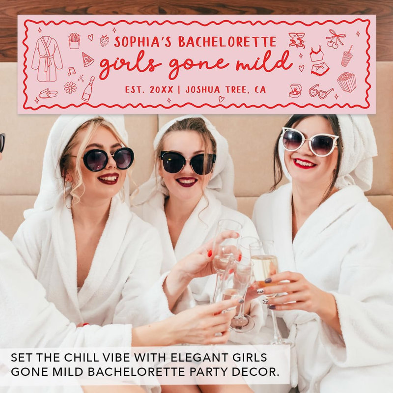 Bannière sur mesure pour filles personnalisées, Oui, Rose/rouge