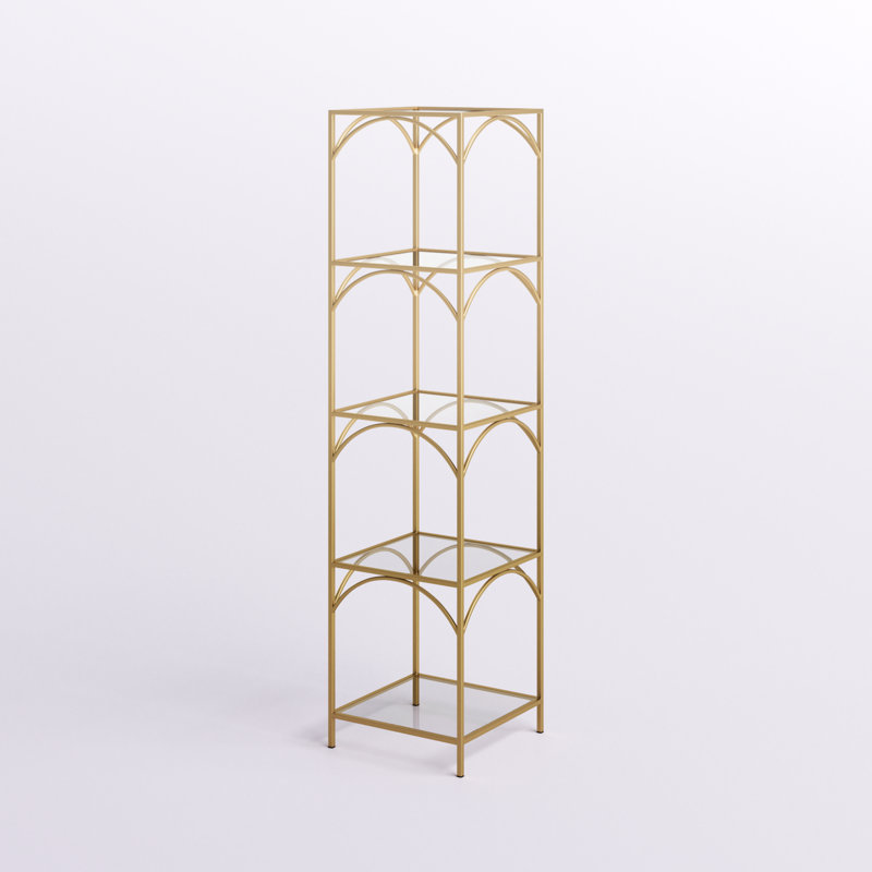 Gold Metal 5 Shelf Storage Shelving Unit, 14" x 14" x 56"