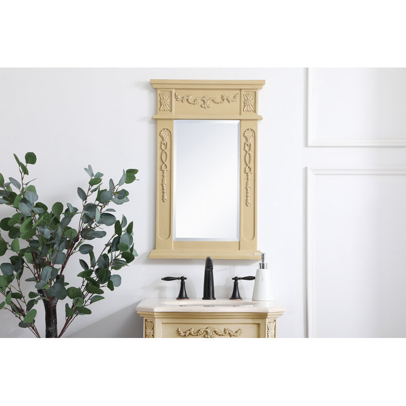 Miroir de salle de bain/meuble-lavabo traditionnel Nai, Beige antique clair, 28 po x 18 po