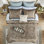 Luxurious 12-piece King Comforter Set With Cotton Sheets In Blue/brown