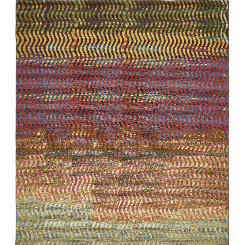 Tapis intérieur / extérieur abstrait Skylar, Rectangle 10 pi x 12 pi 2 po