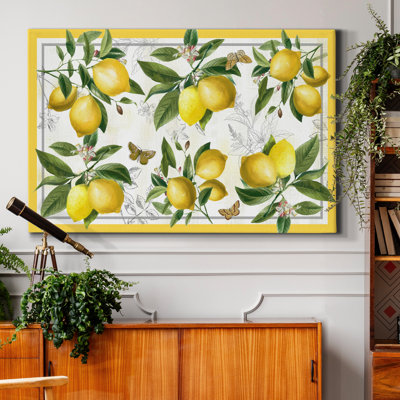 Lin citrons - impression sur toile tendue