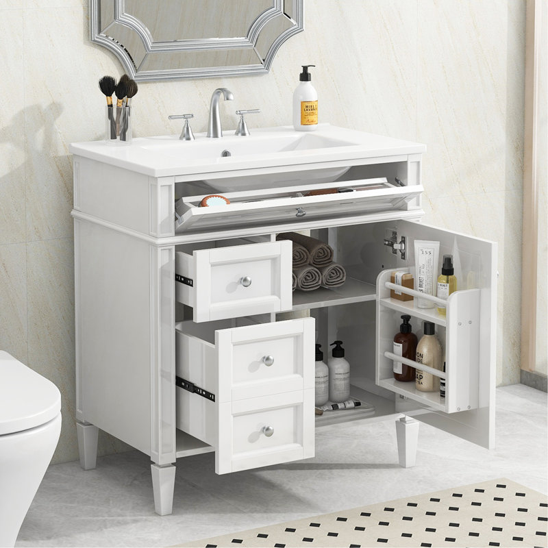 Meuble-lavabo élégant avec rangement spacieux et design fonctionnel