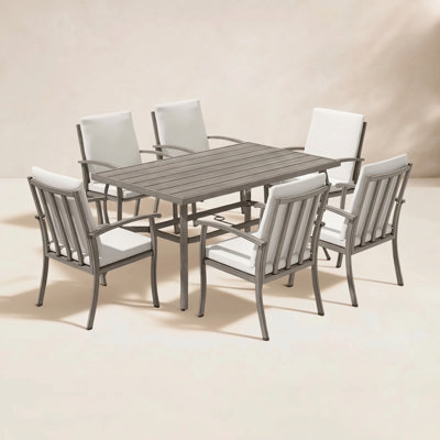 Willesden Rectangular Aluminum Dining Set with Cushions