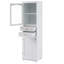 Armoire de rangement de 63 po de hauteur avec portes en verre, deux tiroirs et tablettes réglables, panneau de fibres à densité moyenne-9324708