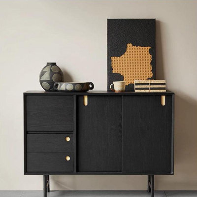 Middle Black Multifunctional Buffet Table