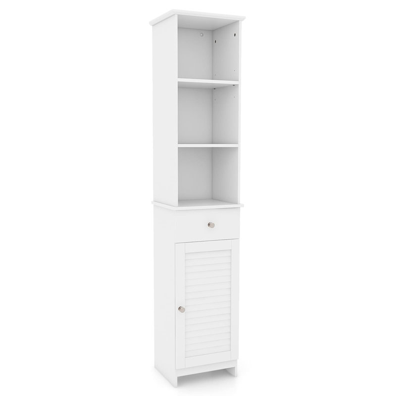 Carmack Freestanding Linen Cabinet, White